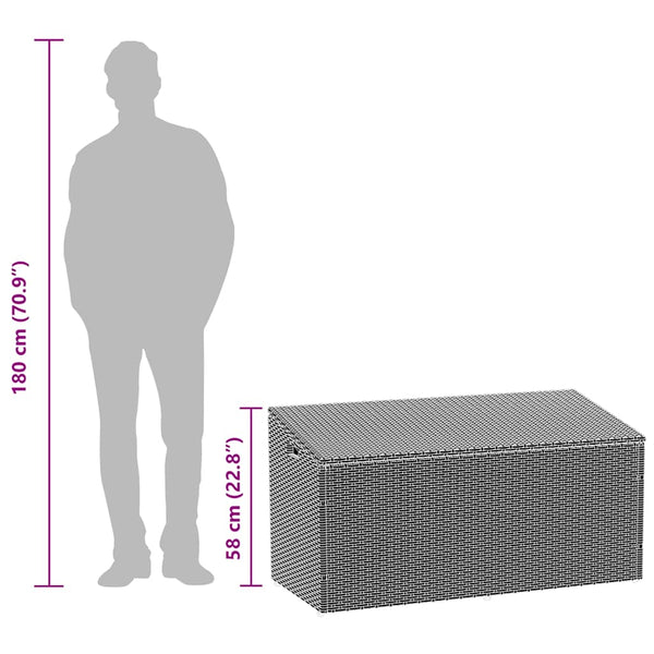 Garten Aufbewahrungsbox Beige Polyrattan 110 cm