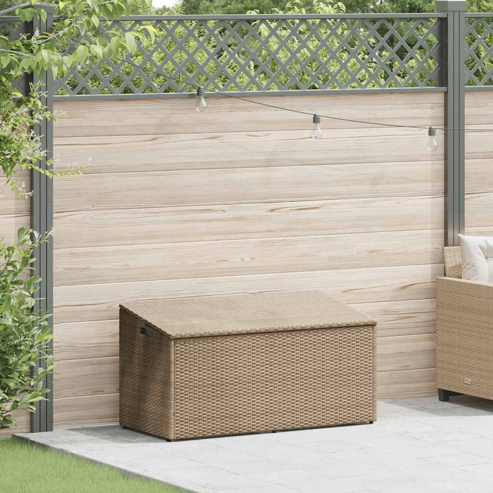 Garten Aufbewahrungsbox Beige Polyrattan 110 cm