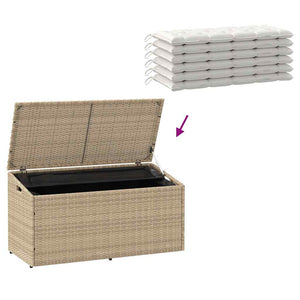 Garten Aufbewahrungsbox Beige Polyrattan 110 cm
