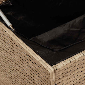 Garten Aufbewahrungsbox Beige Polyrattan 110 cm