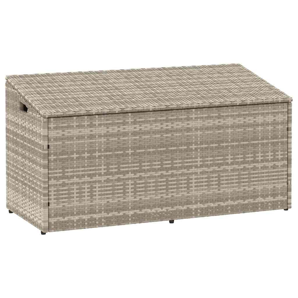 Garten Auflagenbox Hellgrau Poly Rattan 110 cm
