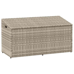 Garten Auflagenbox Hellgrau Poly Rattan 110 cm