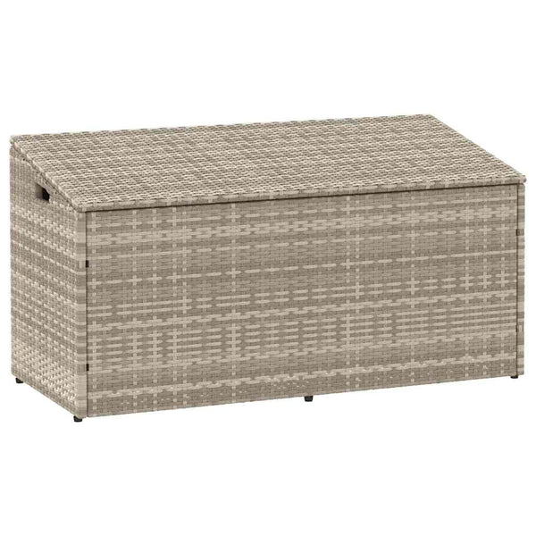 Garten Auflagenbox Hellgrau Poly Rattan 110 cm