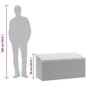Garten Auflagenbox Hellgrau Poly Rattan 110 cm