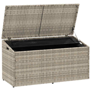 Garten Auflagenbox Hellgrau Poly Rattan 110 cm