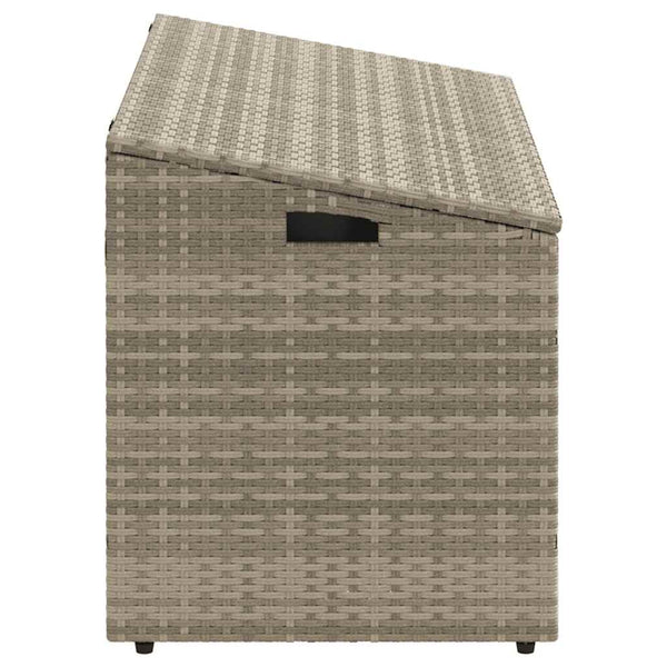 Garten Auflagenbox Hellgrau Poly Rattan 110 cm