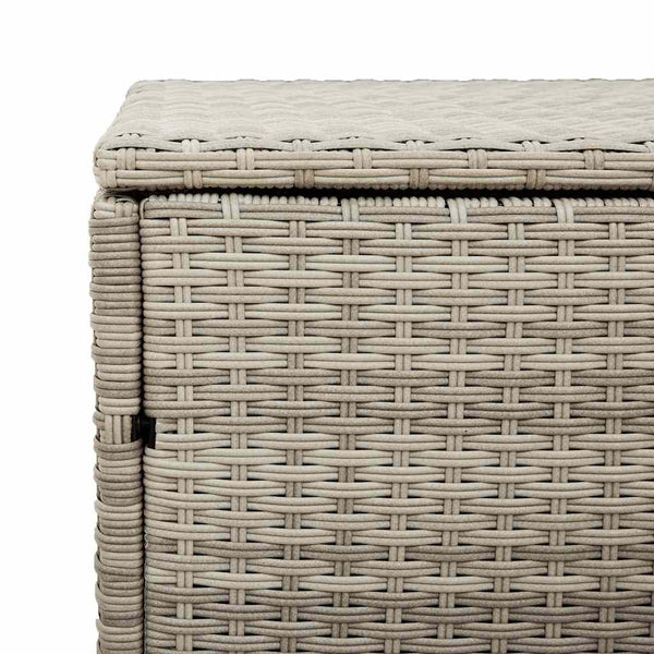 Garten Auflagenbox Hellgrau Poly Rattan 110 cm