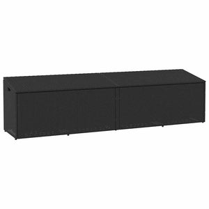 Garten Auflagenbox Schwarz Poly Rattan 220 cm