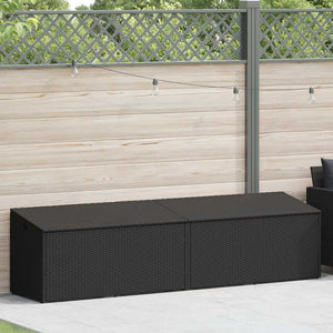 Garten Auflagenbox Schwarz Poly Rattan 220 cm
