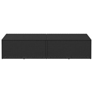 Garten Auflagenbox Schwarz Poly Rattan 220 cm