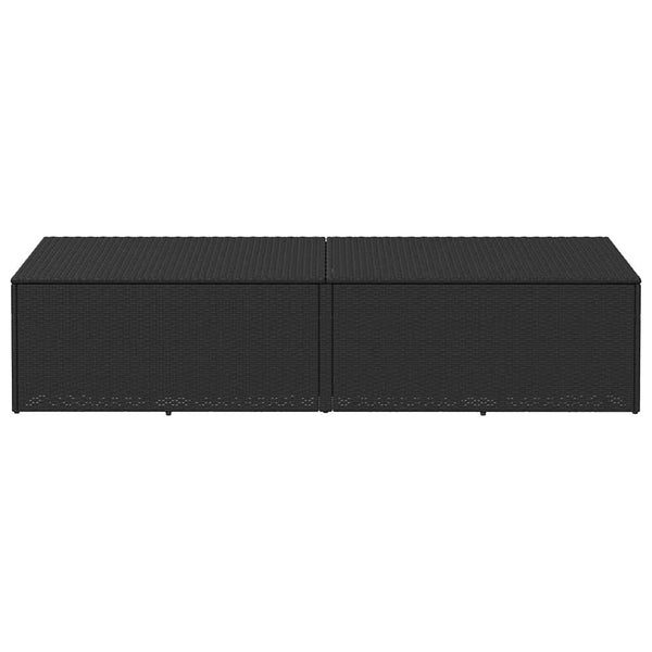 Garten Auflagenbox Schwarz Poly Rattan 220 cm