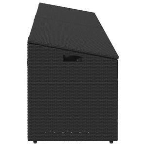Garten Auflagenbox Schwarz Poly Rattan 220 cm