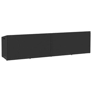 Garten Auflagenbox Schwarz Poly Rattan 220 cm