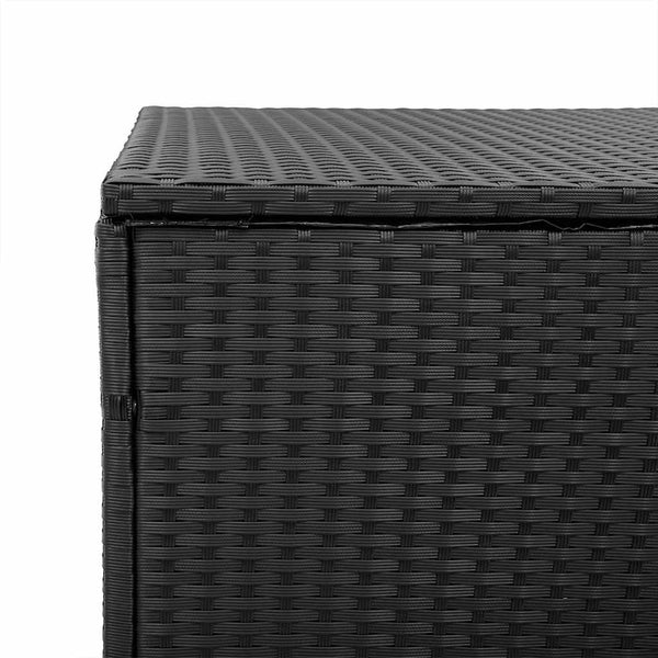 Garten Auflagenbox Schwarz Poly Rattan 220 cm