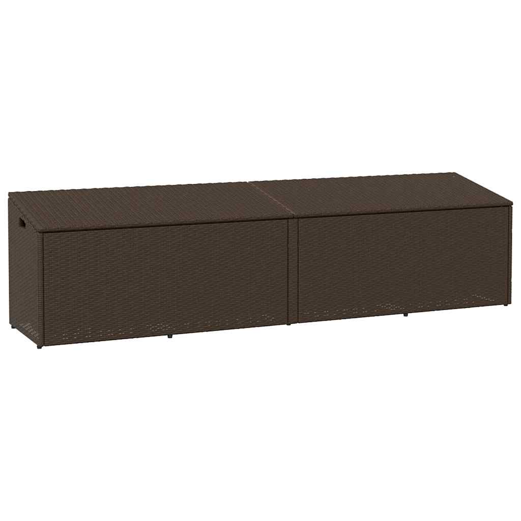 Garten Auflagenbox Braun Poly Rattan 220 cm
