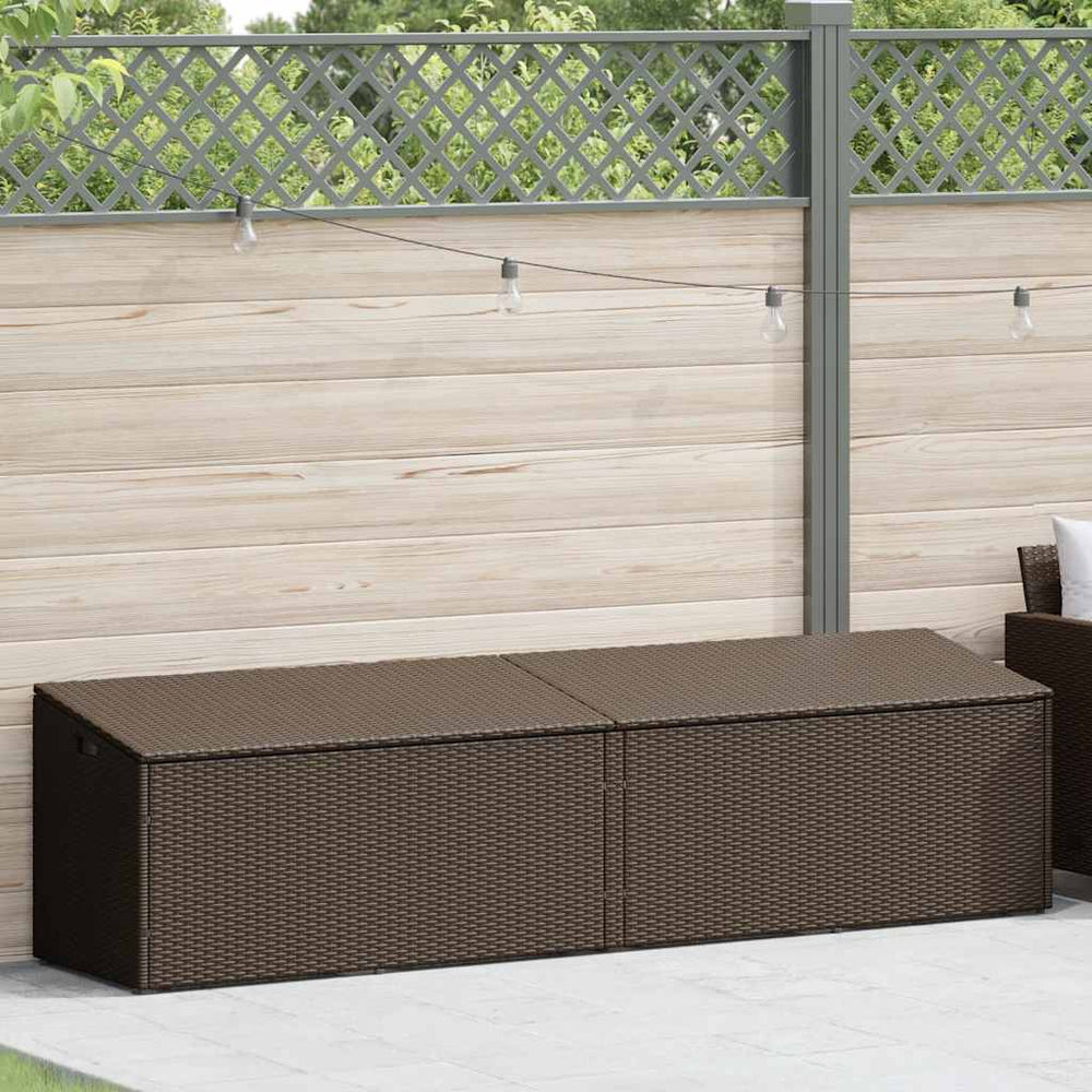 Garten Auflagenbox Braun Poly Rattan 220 cm