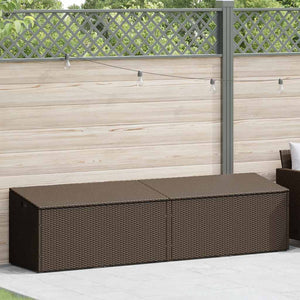 Garten Auflagenbox Braun Poly Rattan 220 cm