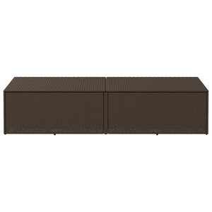 Garten Auflagenbox Braun Poly Rattan 220 cm