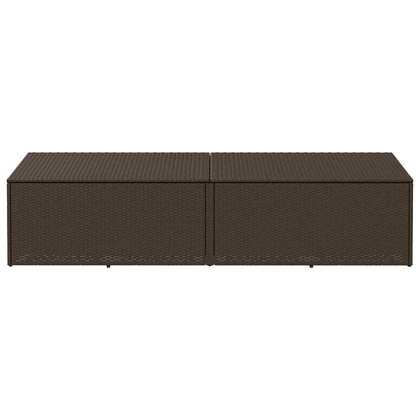 Garten Auflagenbox Braun Poly Rattan 220 cm