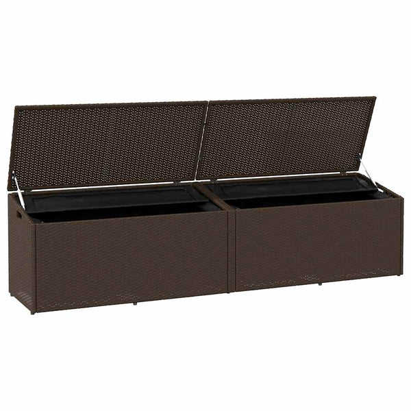 Garten Auflagenbox Braun Poly Rattan 220 cm