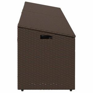 Garten Auflagenbox Braun Poly Rattan 220 cm