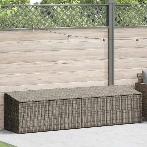 Garten Auflagenbox Grau 220 cm Poly Rattan