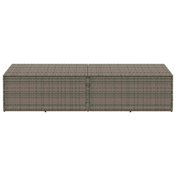 Garten Auflagenbox Grau 220 cm Poly Rattan