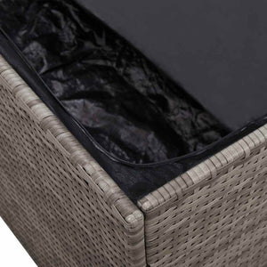 Garten Auflagenbox Grau 220 cm Poly Rattan