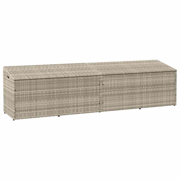 Garten Auflagenbox Hellgrau Poly Rattan 220 cm