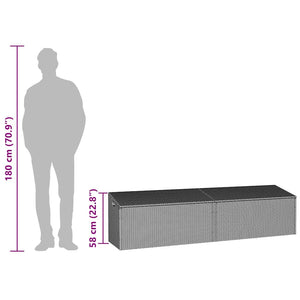 Garten Auflagenbox Hellgrau Poly Rattan 220 cm