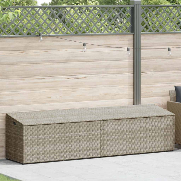 Garten Auflagenbox Hellgrau Poly Rattan 220 cm