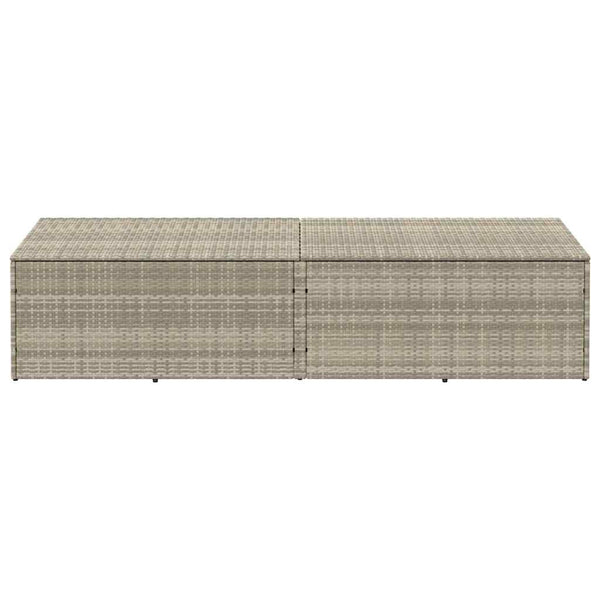 Garten Auflagenbox Hellgrau Poly Rattan 220 cm