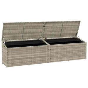 Garten Auflagenbox Hellgrau Poly Rattan 220 cm