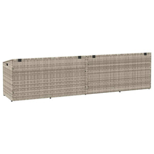 Garten Auflagenbox Hellgrau Poly Rattan 220 cm