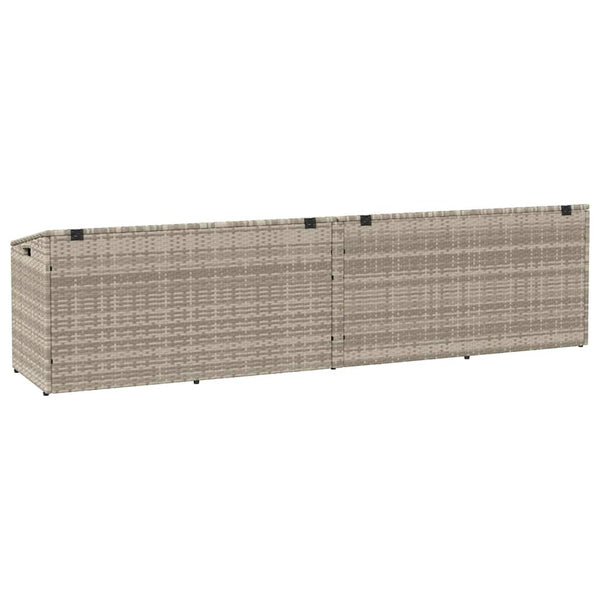 Garten Auflagenbox Hellgrau Poly Rattan 220 cm
