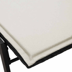 Schwarze Poly Rattan Sonnenliege mit Auflage