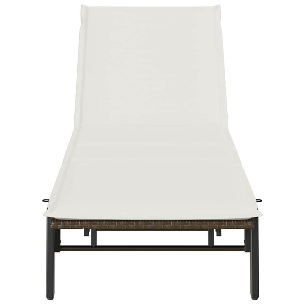Braune Poly Rattan Sonnenliege mit Auflage