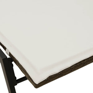 Braune Poly Rattan Sonnenliege mit Auflage