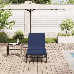 vidaXL Chaise longue avec coussin Gris résine tressée