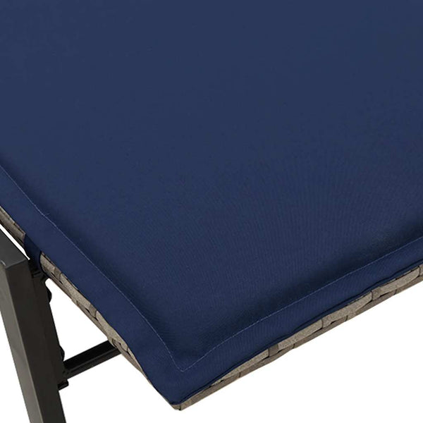vidaXL Chaise longue avec coussin Gris résine tressée