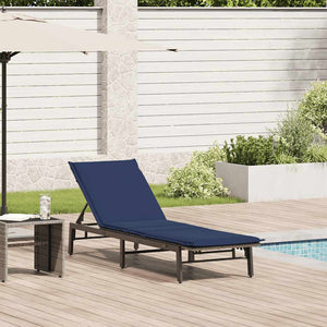 vidaXL Chaise longue avec coussin Gris résine tressée