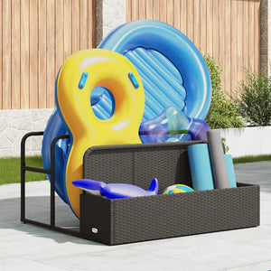 Schwarzer Pool Aufbewahrungsbehälter Poly Rattan