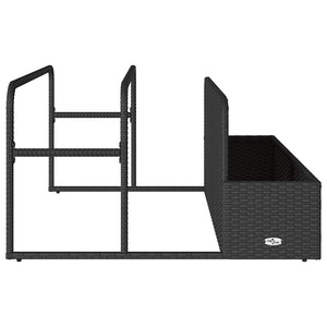 Schwarzer Pool Aufbewahrungsbehälter Poly Rattan