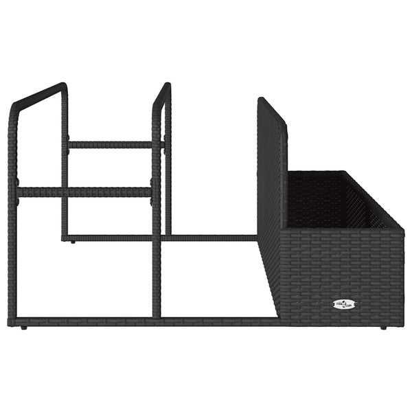 Schwarzer Pool Aufbewahrungsbehälter Poly Rattan