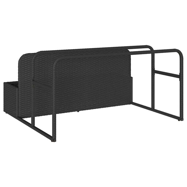Schwarzer Pool Aufbewahrungsbehälter Poly Rattan