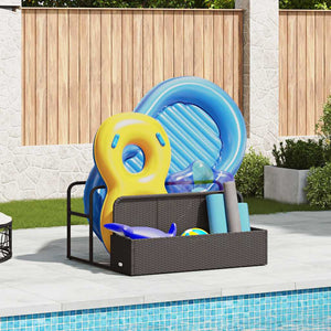 Schwarzer Pool Aufbewahrungsbehälter Poly Rattan