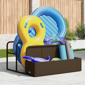 Pool Aufbewahrungsbox Braun Poly Rattan