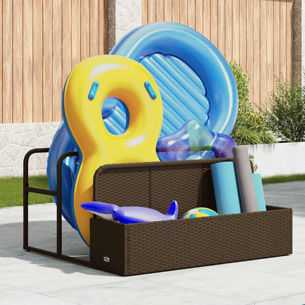 Pool Aufbewahrungsbox Braun Poly Rattan