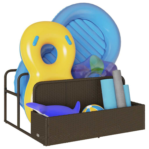 Pool Aufbewahrungsbox Braun Poly Rattan