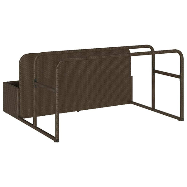 Pool Aufbewahrungsbox Braun Poly Rattan